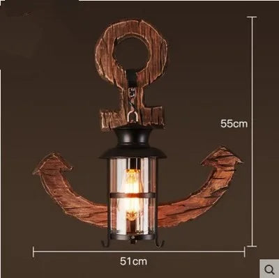 Applique murale LED industrielle rétro en bois - vue 13 sur 21