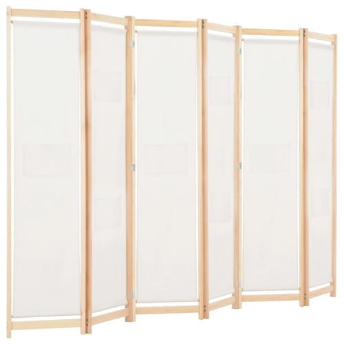 6-panel cream parting Wall, 240x4 cm fabric - vue 4 sur 7