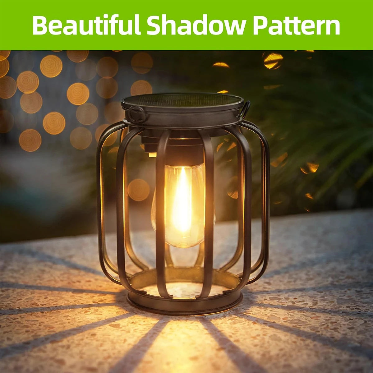 lanterne solaire à led avec capteur lumière pour jardin extérieur - vue 10 sur 9