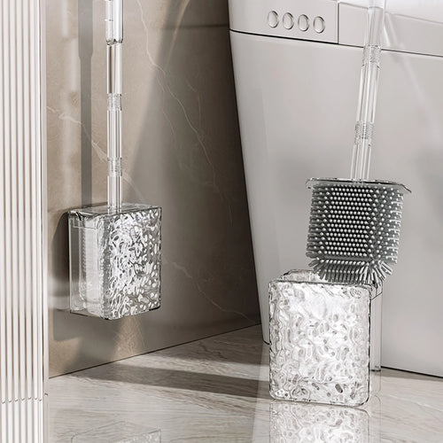 Luxury Glacier Pattern Toilet Brush, Household Toilet Brush With No Dead Angle, Bathroom Toilet Cleaning Tool, Wall-mounted Toil - vue 5 sur 6