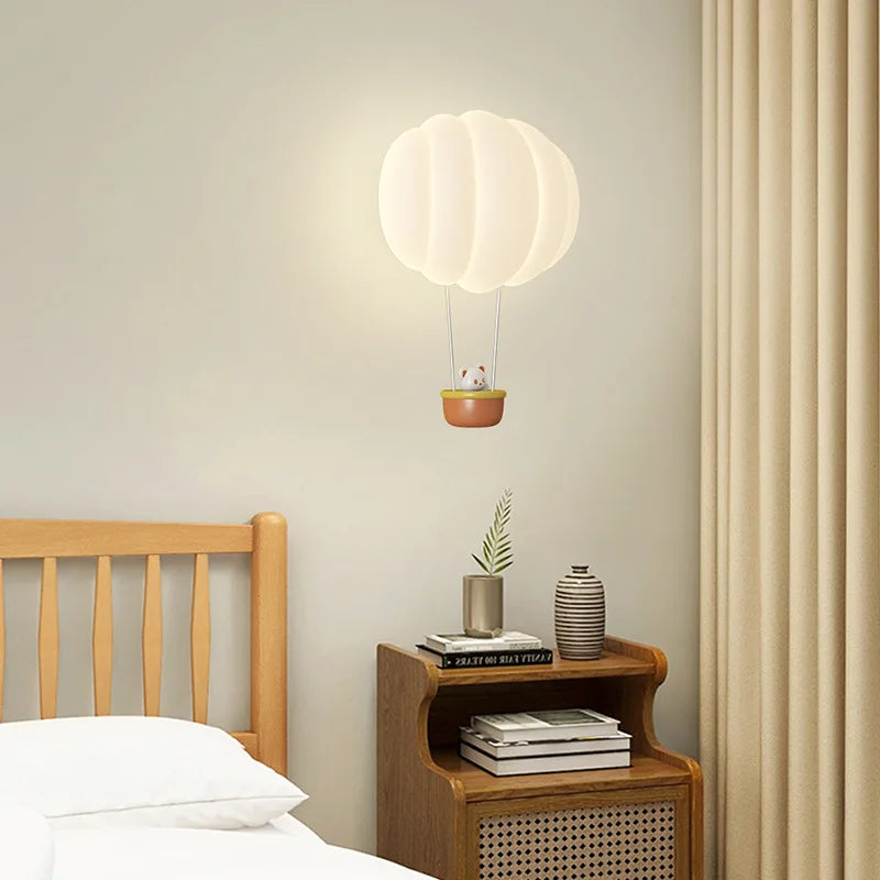 applique murale romantique forme ballon air chaud lampe décorative intérieure - vue 5 sur 8