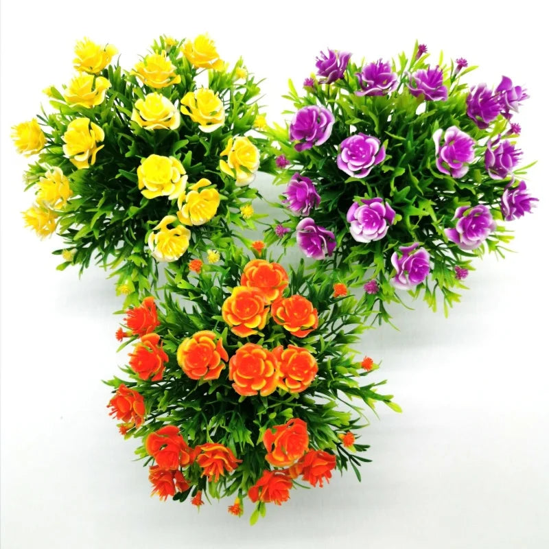 fleur de rose artificielle en pot pour décoration intérieure et extérieure - vue 4 sur 9