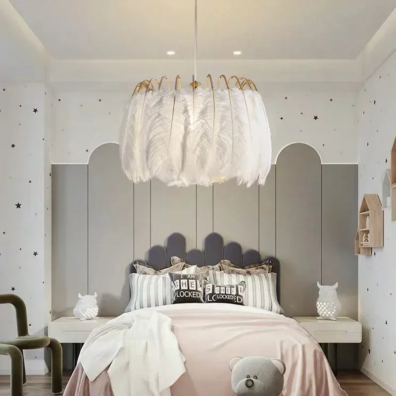 applique murale en plumes moderne chaleureuse et romantique créative - vue 7 sur 8