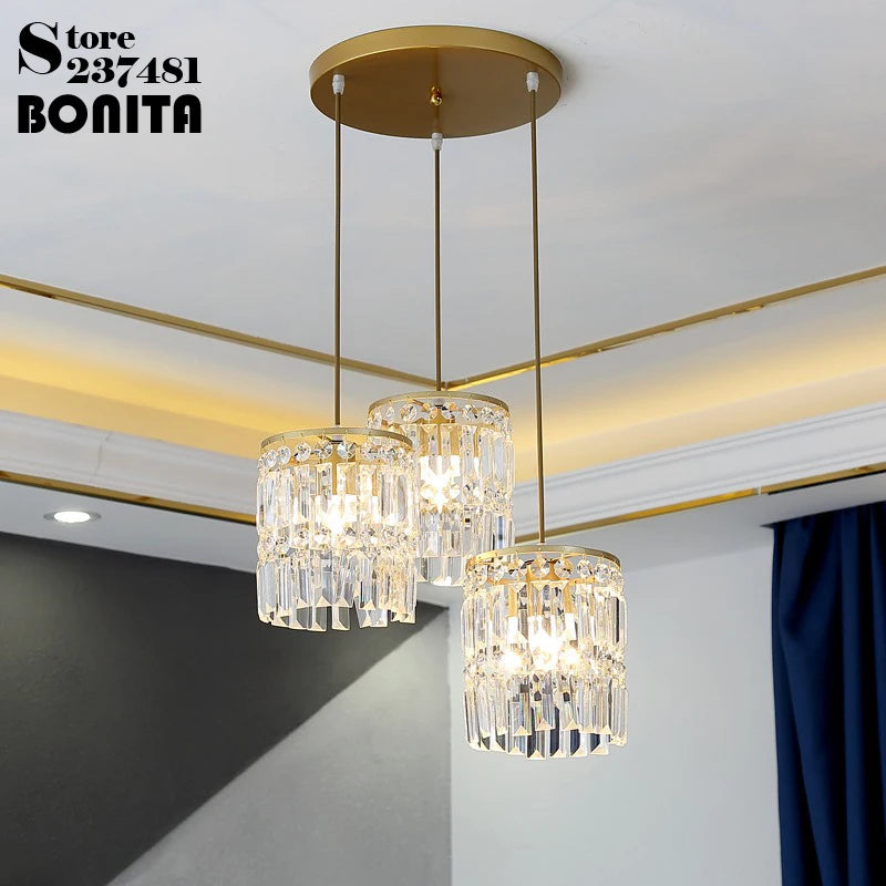 lustre en cristal moderne suspension décorative et brillante - vue 3 sur 14