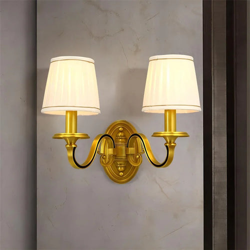 applique murale led en cuivre avec housse en tissu de qualité