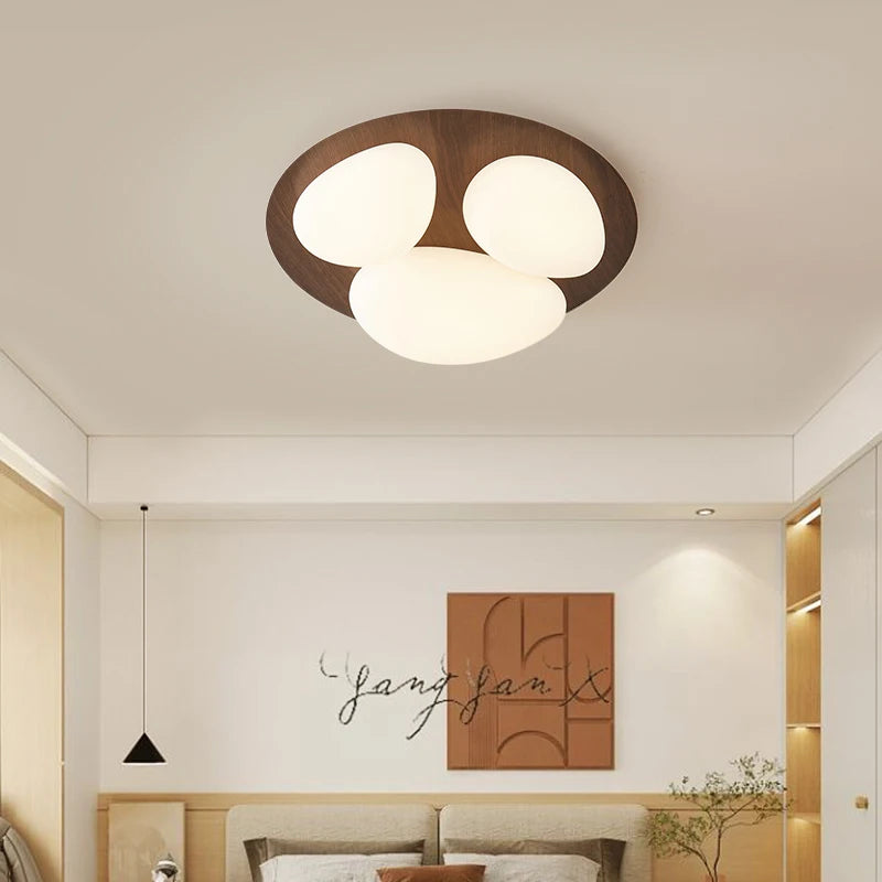 plafonnier design moderne led en bois pour éclairage intérieur - vue 4 sur 10