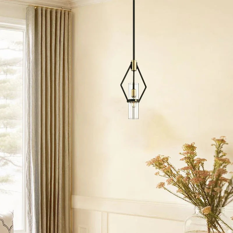 lampes suspendues post-modernes en verre transparent avec cordon ajustable - vue 4 sur 7