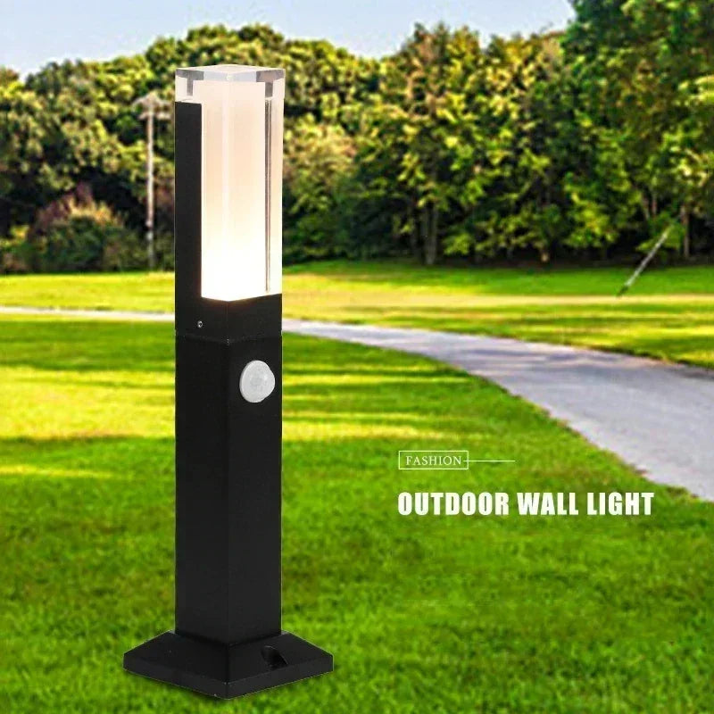 lampe de jardin led avec détecteur de mouvement étanche en aluminium - vue 3 sur 12