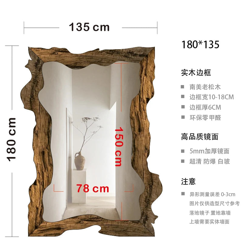 miroir moderne de luxe sur pied en bois décoratif pour la maison - vue 15 sur 18