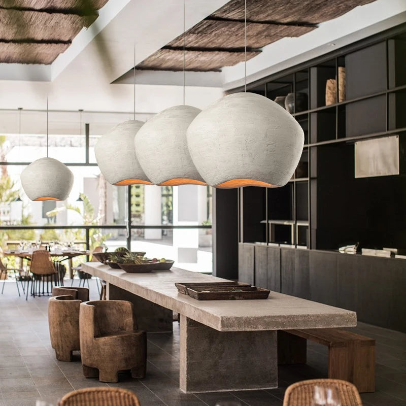 lustre led style nordique wabi sabi pour restaurant et bar - vue 5 sur 9