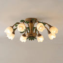 plafonnier led en verre 8 têtes style jardin français moderne pour magasin de fleurs