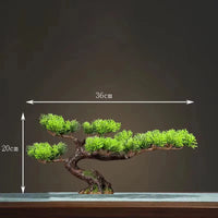 DIY Potted Bonsai for Home Decoration, False Tree, Living Room, Chinese Style, Hotel Porch Landscape, Green Plant Decoration