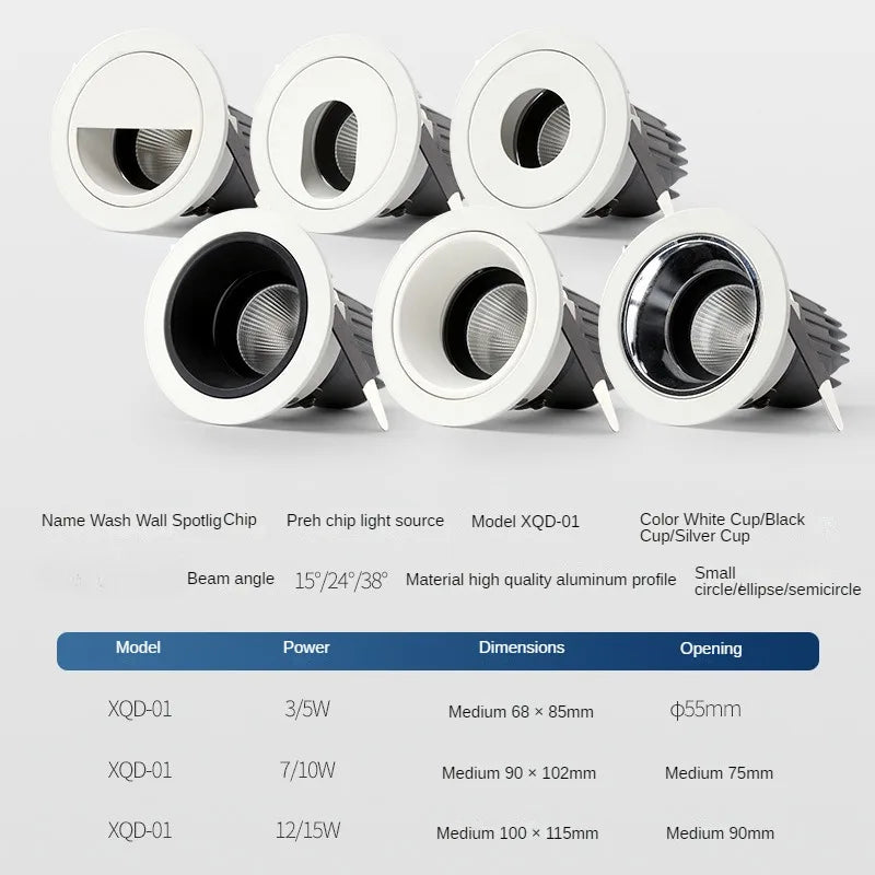 plafonnier led angle réglable spot encastré design moderne - vue 11 sur 11