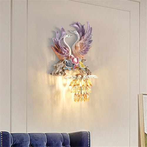 applique murale led en résine cygne décoration créative et moderne