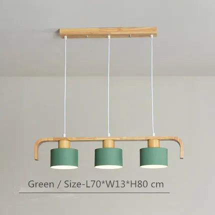 Suspension nordiques abat-jour en métal Led en bois décor à la maison lampe suspendue Restaurant café intérieur créativité lustres luminaires - vue 10 sur 16