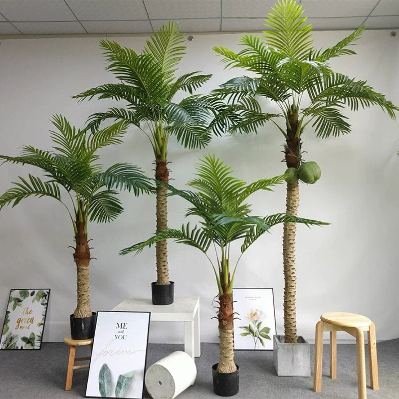 cocotier artificiel grande plante verte pour décoration intérieure - vue 2 sur 10