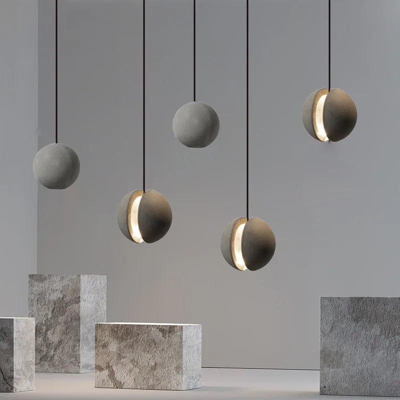 Wabi Sabi – lampe suspendue au Design nordique lune/planète - vue 4 sur 14