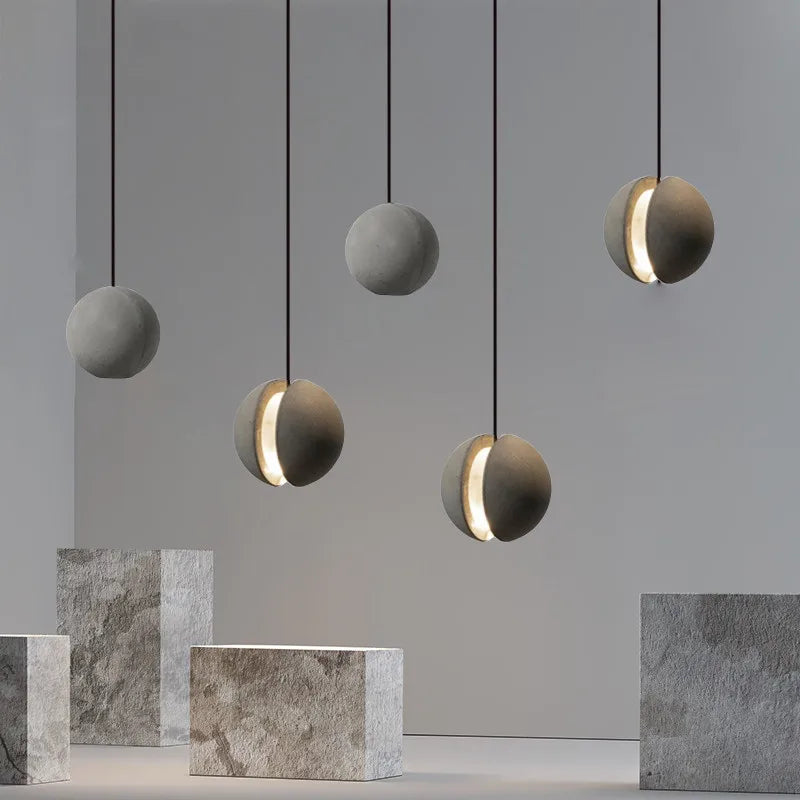 Wabi Sabi – lampe suspendue au Design nordique lune/planète - vue 4 sur 14