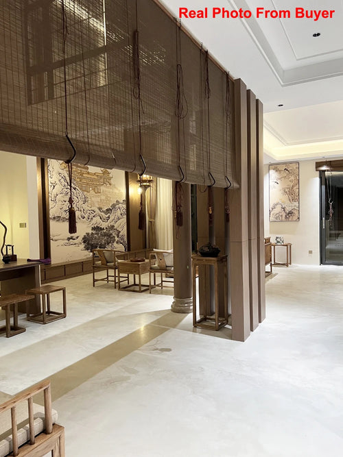store enrouleur bambou style chinois salon de thé