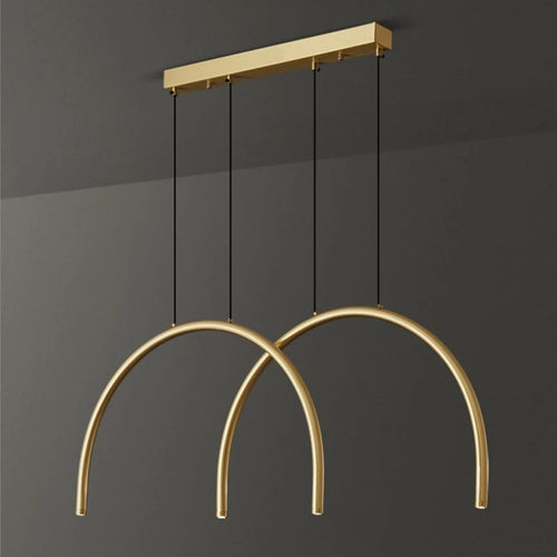 lampe suspendue moderne en laiton noir doré avec leds réglables