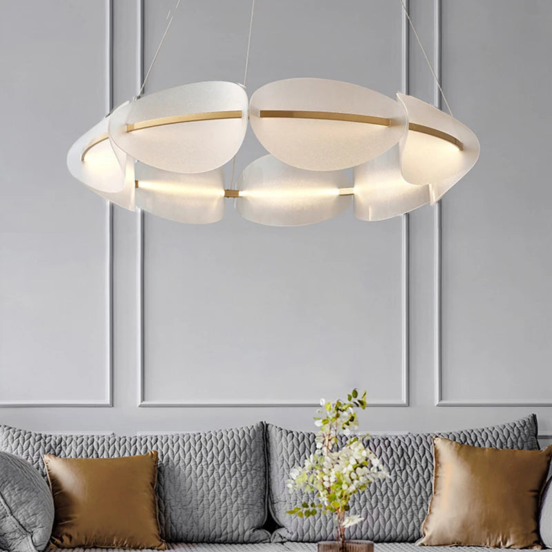 suspension led créative en cuivre de haute qualité - vue 5 sur 9