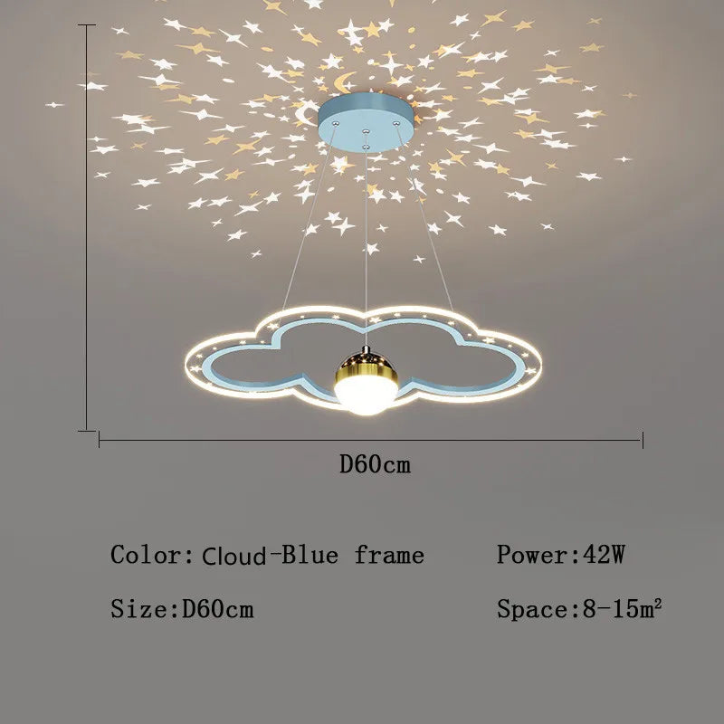 LED moderne créatif étoile suspension lumières enfants chambre lustre chambre salle d'étude maison dessin animé chambre d'enfants luminaires - vue 18 sur 21
