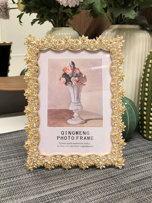 cadres photo en métal doré style nordique pour décoration intérieure - vue 5 sur 9