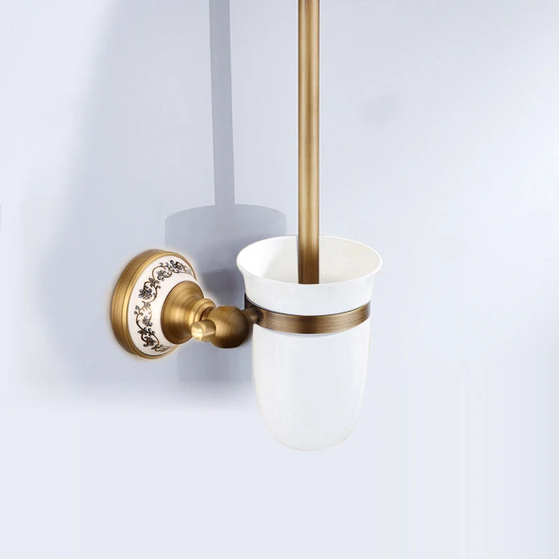 ensembles daccessoires en laiton massif pour salle de bain rétro - vue 7 sur 20