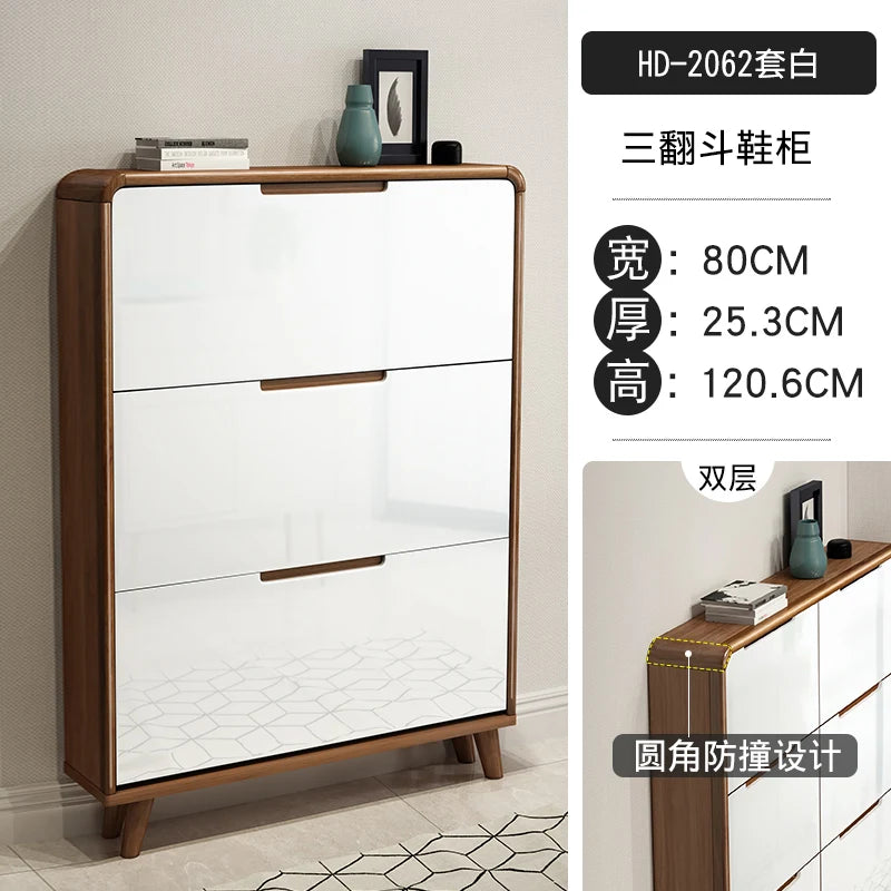 meuble à chaussures en bois design moderne gain de place luxe - vue 16 sur 22