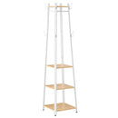 VASAGLE Coat Rack, Cloakroom, Clothes Rack with 3 Tier Shelf, Hooks and Rails, Steel Frame, Industrial Style