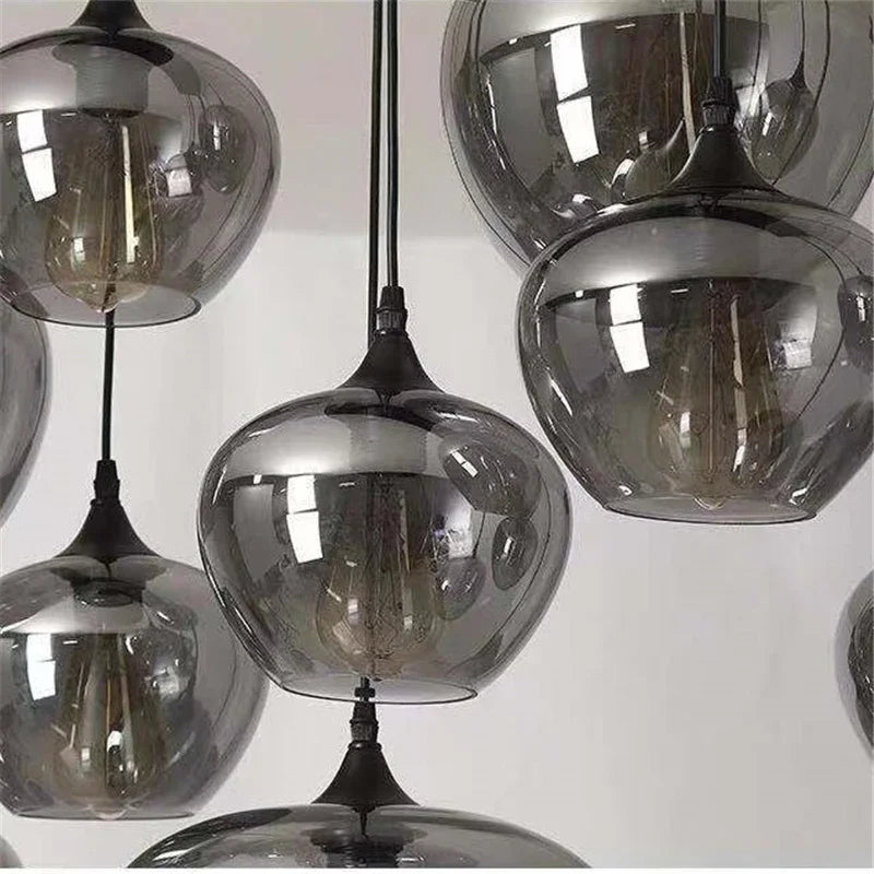 suspension à led en verre design pour décoration intérieure moderne - vue 6 sur 15
