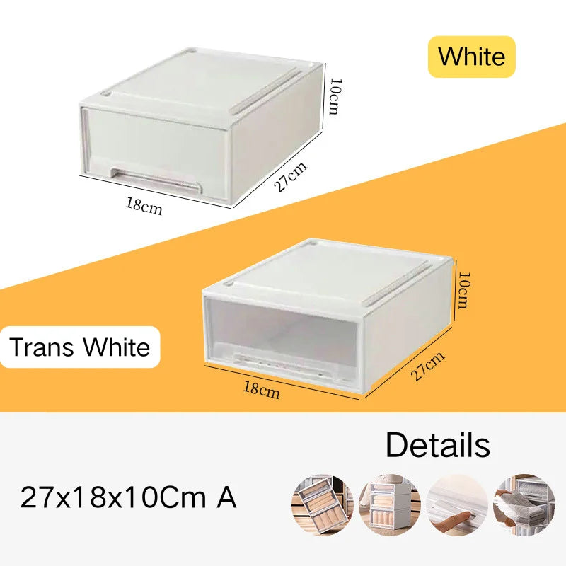 tiroirs empilables en plastique transparent pour rangement pratique - vue 41 sur 48