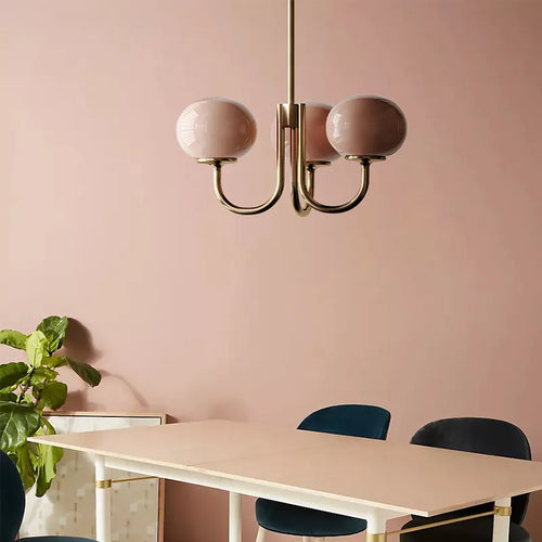 Lustre suspendu vintage en verre blanc - vue 5 sur 10