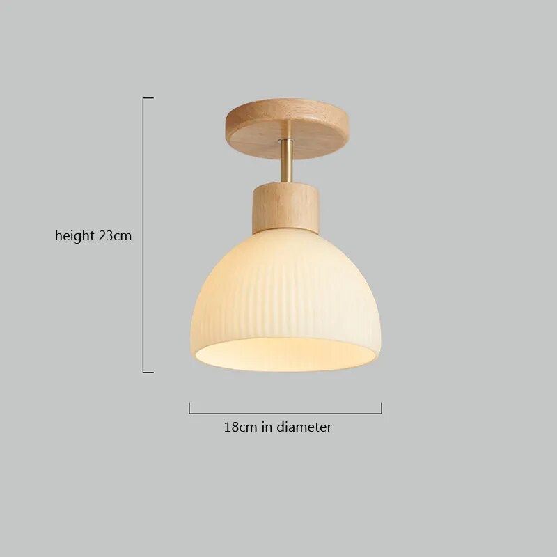 Lustre LED Verre Bois Lumière Salon Étude Salle Manger - vue 5 sur 12