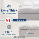 1pc Cooling Mattress Pad, Premium Zoned Quilted Fitted Mattress Topper, Breathable Fluffy Soft Mattress Cover, Machine