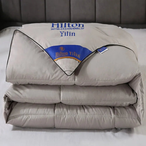 Noble100 % Goose Down Duvet Filled Quilt, Single, Double Size Comforter, Thick Blanket, Monochromatic, Perfect Comfort, Winter - vue 5 sur 5