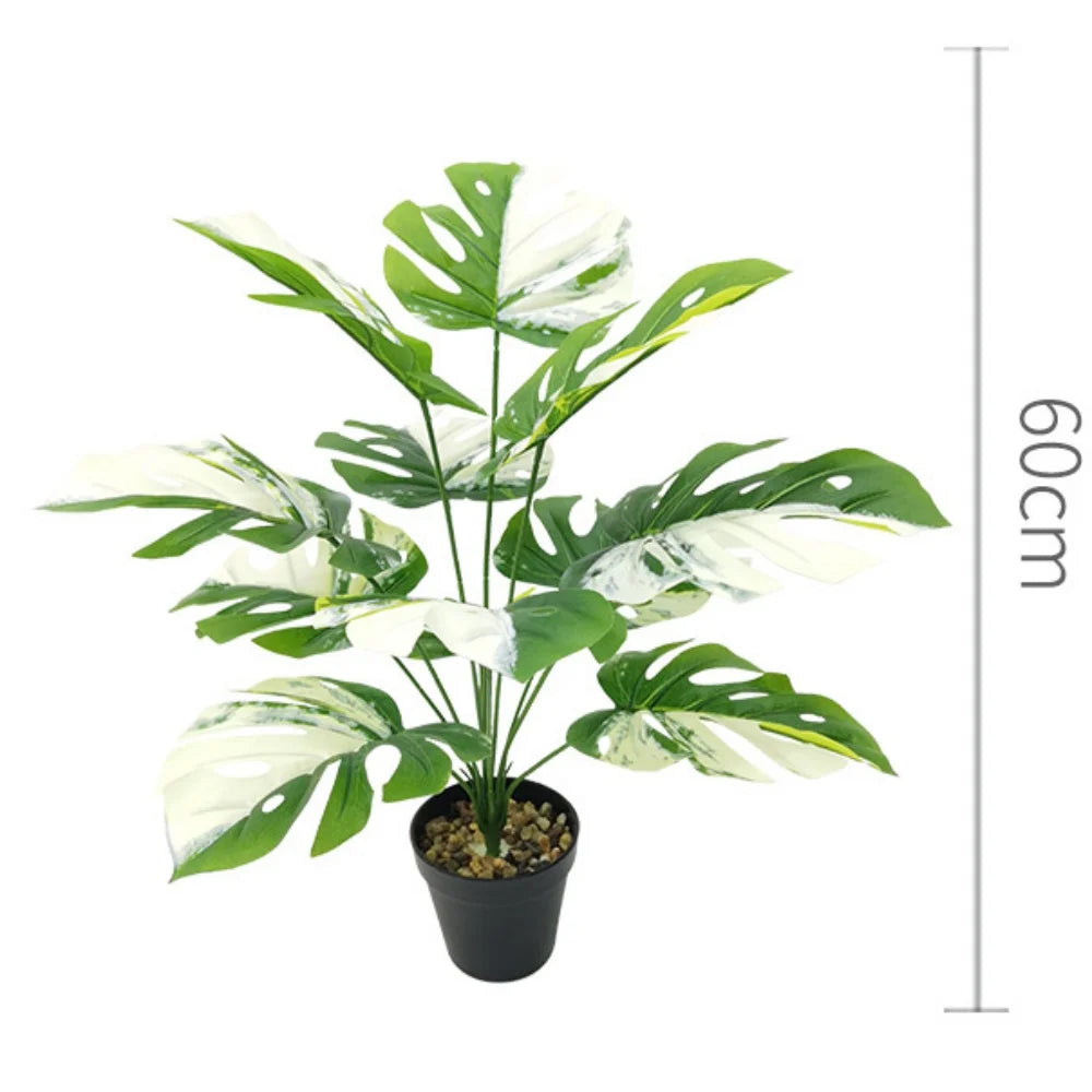 plantes artificielles grandes feuilles décoratives pour intérieur et bureau - vue 16 sur 24