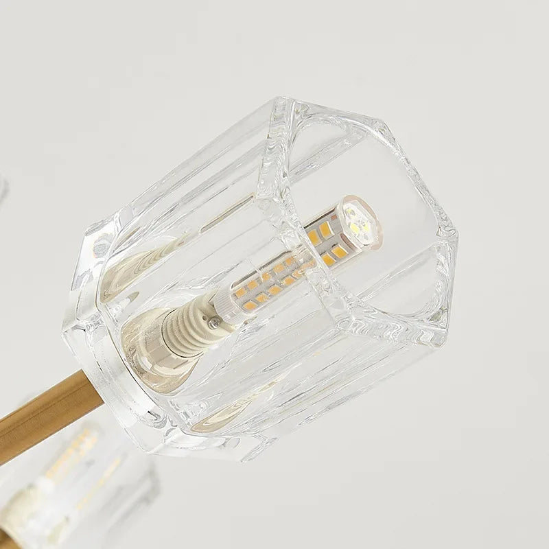 lustre led en cristal design nordique suspendu moderne - vue 6 sur 14