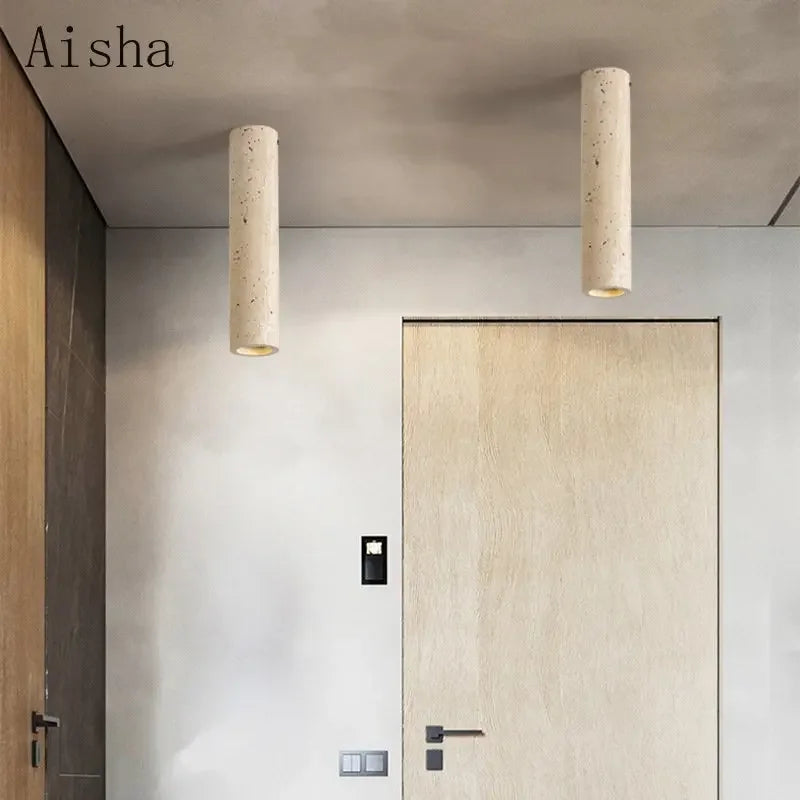 plafonnier cylindrique japonais style minimaliste rétro créatif - vue 5 sur 8