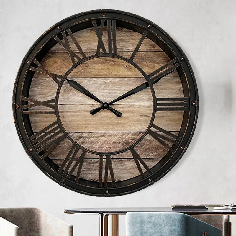 horloge murale vintage moderne en bois décoration élégante