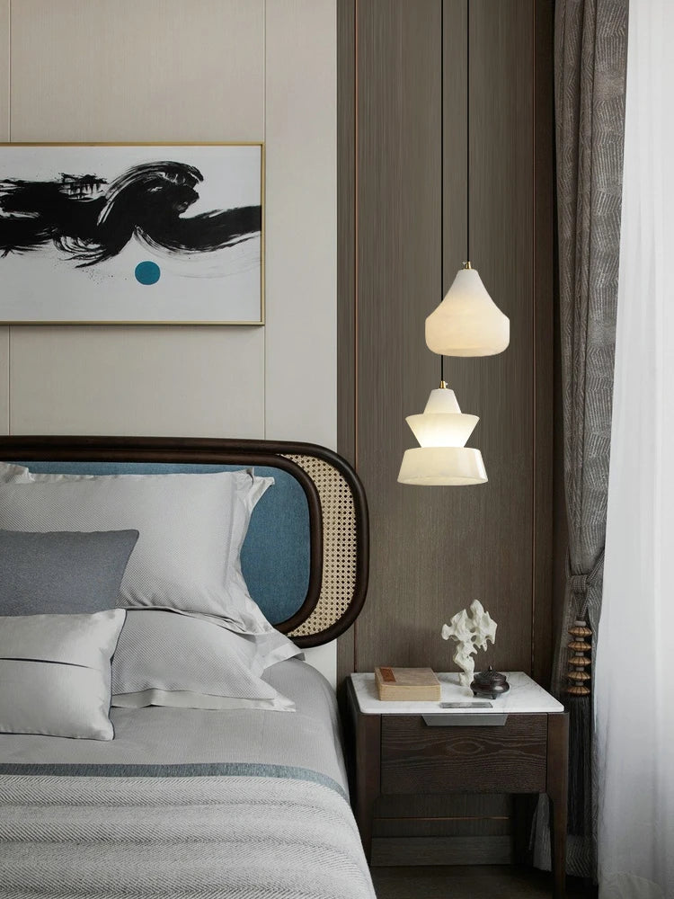 suspension en marbre et cuivre design minimaliste pour intérieur moderne - vue 4 sur 13
