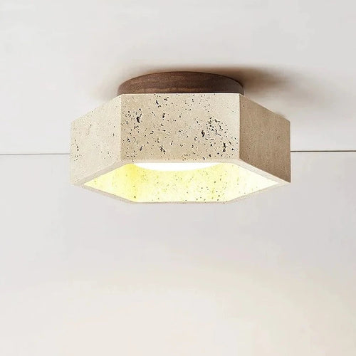 plafonnier led style moderne wabi-sabi en bois clair