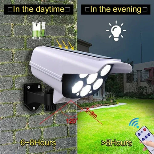 lumière sécurité solaire extérieure capteur mouvement projecteur 77led étanche - vue 5 sur 9