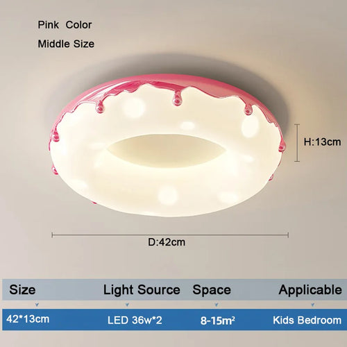 Minimalist LED ceiling light with decorative donut design - vue 10 sur 14