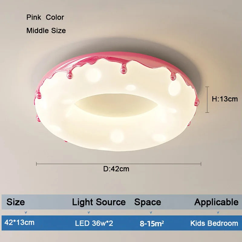 Minimalist LED ceiling light with decorative donut design - vue 9 sur 14