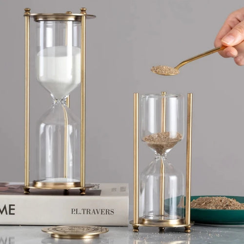 sablier en verre avec piliers décoration de bureau minuterie élégante - vue 2 sur 15