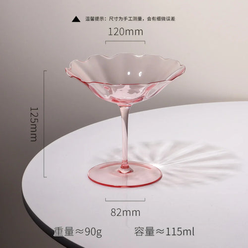 Verres à vin vintage motif fleurs style cristal