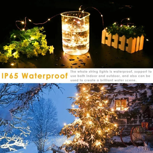guirlande lumineuse led en fil de cuivre pour décorations festives
