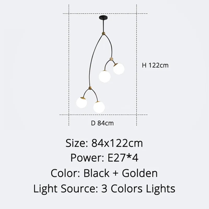 Modern minimalist nordic molecular design chandelier - vue 12 sur 12
