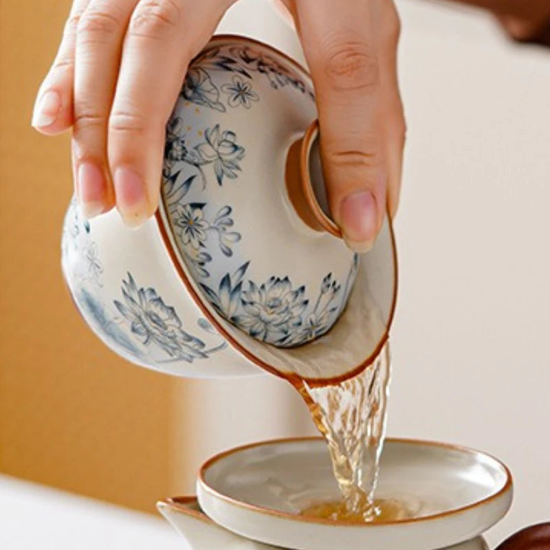 Tasse à thé lotus céramique style chinois méditation